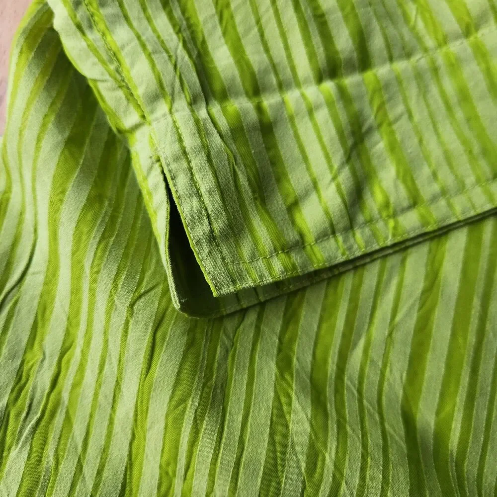 Additions by Chico's 3/4 Sleeve Green Striped Blouse/ Tunic, Size 1